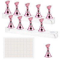 Nail Stand Acrylic Nail Art Display Stand Magnetic Nail Tips Practice Holder 54 Pcs Reusable Adhesive Putty For Diy Painting Nails Stand Kit (Pink)