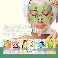 Epielle Character Sheet Masks - Animal-Inspired Luxury For Smooth & Supple Skin (Assorted 6 Pack) V4 Girls Face Mask Spa Skincare Sheet