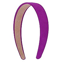 Motique Accessories 1 Inch Wide Suede Like Headband Solid Hair Band For Women And Girls (Purple)