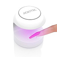 Mini Uv Led Nail Lamp,Aokitec Quicky-Dry Uv Light For Nails Gel Polish Nail Tips,Poly Gel Extension Resin,Manicure Uv Led Light Nail Dryer Diy Nail Art(White)