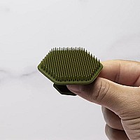 Tooletries - Silicone Face Scrubber - Gentle Exfoliator Pad Massager - Removes Dead Dry Skin - Invigorating Addition To Grooming Routine - Soft-Touch Shower Bathroom Accessory - Army Green