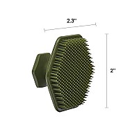 Tooletries - Silicone Face Scrubber - Gentle Exfoliator Pad Massager - Removes Dead Dry Skin - Invigorating Addition To Grooming Routine - Soft-Touch Shower Bathroom Accessory - Army Green