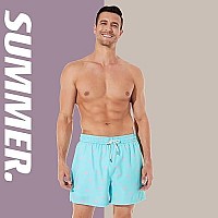 Brisira Mens Swim Trunks Quick Dry Swim Shorts 5 Inch Inseam Stretch Water Beach Shorts With Compression Liner Zipper Pocket