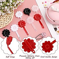 72 Pcs Hair Barrettes For Girls Hair Balls Self Hinge Hair Barrettes Ties Bubble Hair Accessories Set 80S 90S Bow Flower Hair Tie Plastic Hair Clips For Baby Toddler (Black, White, Clear, Red)