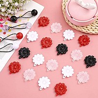 72 Pcs Hair Barrettes For Girls Hair Balls Self Hinge Hair Barrettes Ties Bubble Hair Accessories Set 80S 90S Bow Flower Hair Tie Plastic Hair Clips For Baby Toddler (Black, White, Clear, Red)