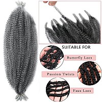 8 Packs Pre-Separated Springy Afro Twist Hair 18Inch Synthetic Marley Twist Braiding Hair For Black Women (18 Inch, T Gray)