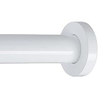 Ivilon Shower Curtain Rod - Flat End Cap Spring Tension Rods For Windows Or Shower, 24 To 36 White