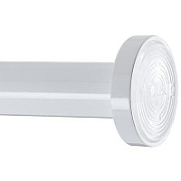 Ivilon Shower Curtain Rod - Flat End Cap Spring Tension Rods For Windows Or Shower, 24 To 36 White