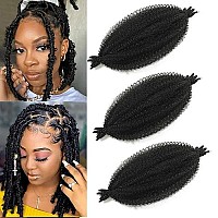 18 Inch Pre-Separated Springy Afro Twist Hair 8 Packs Distressed Butterfly Locs Marley Twist Afro Crochet Braids Synthetic Hair Extension For Black Women (Pink, 18 Inch)