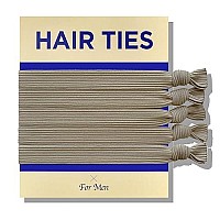 Havhaf Knotted Mens Hair Ties For Men 5 Pcs (Wide, Cream) - No Damage Crease Breakage Man Bun Hair Tie Men With Long Hair For Buns Curly Thick Elastic Hair Ties For Guys Perfect Hairtie For Men (Cream)