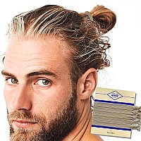 Havhaf Knotted Mens Hair Ties For Men 5 Pcs (Wide, Cream) - No Damage Crease Breakage Man Bun Hair Tie Men With Long Hair For Buns Curly Thick Elastic Hair Ties For Guys Perfect Hairtie For Men (Cream)