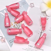 Akstore 20 Pcs Nail Polish Remover Clips,Toenail And Finger Gel Nail Polish Remover Clips Acrylic Nail Art Soak Off Clip Caps (10 Fingers Pink)