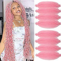 24 Inch Pre-Separated Springy Afro Twist Hair 8 Packs Pink Pre-Fluffy Natural Curls Are Perfect For Marley Crochet Hair Suitable For Black Women (Pink, 24 Inch)