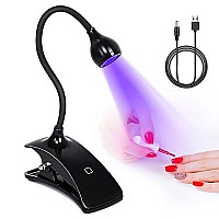 Mlogiroa Mini Led Nail Lamp 3W Uv Light For Nails Touch Nail Light Portable Nail Dryer For Gel Polish Nail Art Lamp For Home Diy And Salon (Black)