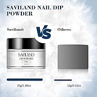 Saviland White Dip Powder - 106Oz Dip Nail Powder Dipping Powder French Nail Art Starter Manicure No Nail Lamp Needed For Nail Salon Or Diy At Home