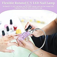 Saviland Mini Nail Led Lamp - Flexible Rotatable Usb Quickly Nail Dryer Gel X Lamp For Nails With Securing Clip Led Light For Nails For Curing Gel Polish U V Nail Gels Manicure Diy