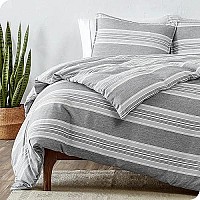 Bare Home Duvet Cover Twintwin Extra Long Size - Premium 1800 Super Soft Duvet Covers Collection - Lightweight - Soft Textured Bedding Duvet Cover (Twintwin Xl, Stripe - Heathered Charcoal)