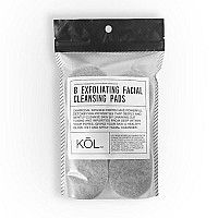 Koll Kol 8 Charcoal Infused Fibers Exfoliating Facial Cleansing Pads, Facial Sponge For Daily Deep Cleansing And Regular Exfoliating And Removing Dead Skin, Dirt Makeup (8 Pack), 80 Count