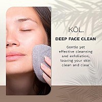 Koll Kol 8 Charcoal Infused Fibers Exfoliating Facial Cleansing Pads, Facial Sponge For Daily Deep Cleansing And Regular Exfoliating And Removing Dead Skin, Dirt Makeup (8 Pack), 80 Count