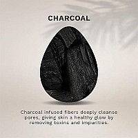 Koll Kol 8 Charcoal Infused Fibers Exfoliating Facial Cleansing Pads, Facial Sponge For Daily Deep Cleansing And Regular Exfoliating And Removing Dead Skin, Dirt Makeup (8 Pack), 80 Count