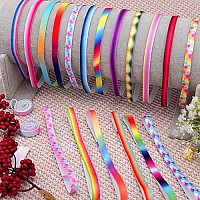 Duufin 20 Pieces Non-Slip Elastic Headbands Colorful Elastic Sport Headband Grip Exercise Headbands Workout Sweatband Heabands Tie Dye Thin Sports Headbands For Women, Men And Girls