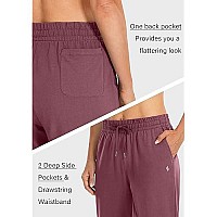 Santiny Womens Cotton Sweatpants Yoga Lounge Casual Pants Open Bottom Sweat Pants For Women With Pockets (Dusty Red_M)