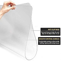 Awnour - Clear Desk Mat, Multifunctional Desk Pad - 24 X 14 Inches - Office Desk Protector With Anti-Slip Base, Transparent Table Protector, Spill-Resistant - Round Edges