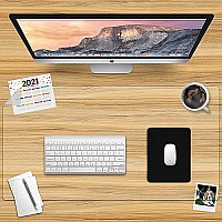 Awnour - Clear Desk Mat, Multifunctional Desk Pad - 24 X 14 Inches - Office Desk Protector With Anti-Slip Base, Transparent Table Protector, Spill-Resistant - Round Edges