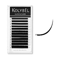 Kolybel Ellipse Flat Eyelash Extensions Supplies Classic Individual Lash Extensions 02 C Curl 8-15 Mixed Tray Matte Black Mink Lash Extension Soft And Lightweight Flat Lashes (02-C-8-15,Flat)