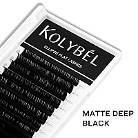 Kolybel Ellipse Flat Eyelash Extensions Supplies Classic Individual Lash Extensions 02 C Curl 8-15 Mixed Tray Matte Black Mink Lash Extension Soft And Lightweight Flat Lashes (02-C-8-15,Flat)