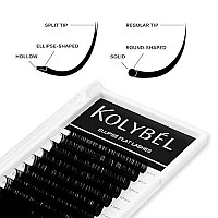 Kolybel Ellipse Flat Eyelash Extensions Supplies Classic Individual Lash Extensions 015 Cc Curl 8-15 Mixed Tray Matte Black Mink Lash Extension Soft And Lightweight Flat Lashes (015-Cc-8-15,Flat)