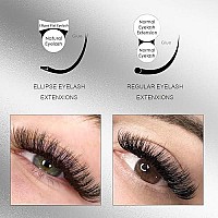 Kolybel Ellipse Flat Eyelash Extensions Supplies Classic Individual Lash Extensions 015 C Curl 8-15 Mixed Tray Matte Black Mink Lash Extension Soft And Lightweight Flat Lashes (015-C-8-15,Flat)