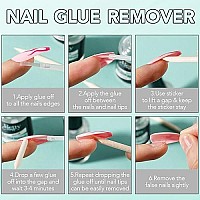 Nail Glue Remover Glue Off For Press On Nails, Bettycora 15Ml False Nails Glue On Nails Remover Fake Nail Adhesives Remover Nail Glue Debonder With Wooden Stick 05Oz