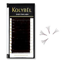 Kolybel Colored Volume Lash Extension Thickness 007 Mm C D Curl 20-25 Mixed Tray Auto Blooming Easy Fan Lashes Brown Eyelash Extension Self Fanning Lashes (Brown,007-D-20-25)