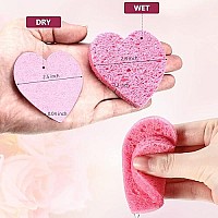 60 Pieces Facial Sponges With Container, Heart Shape Compressed Face Sponge Natural Sponge Pads For Washing Face Cleansing Exfoliating Esthetician Makeup Removal (Multi Colors)