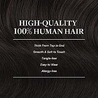 Goo Goo Clip In Human Hair Extensions Remy Dark Brown Clip In Straight Real Hair Extensions Natural Hair 135G 26 Inch