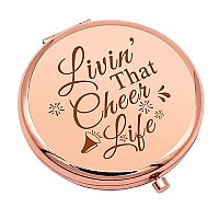 Cheer Gifts for Girls Sister Cheerleading Gift Compact Makeup Mirror for Women Cheer Gifts for Team Inspirational Gift Folding Pocket Mirror for Her Cheerleader Friend Christmas Birthday Gifts