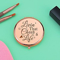 Cheer Gifts for Girls Sister Cheerleading Gift Compact Makeup Mirror for Women Cheer Gifts for Team Inspirational Gift Folding Pocket Mirror for Her Cheerleader Friend Christmas Birthday Gifts