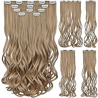 Blonde Hair Extension, Clip Hair Extensions 18 Wavy Hair Pieces Synthetic 22 Straight  Natural Fluffynot Tangled Women Girl Silver White Dark Bro