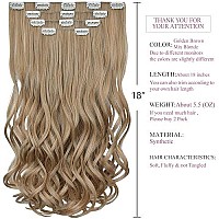 Blonde Hair Extension, Clip Hair Extensions 18 Wavy Hair Pieces Synthetic 22 Straight  Natural Fluffynot Tangled Women Girl Silver White Dark Bro