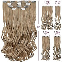 Blonde Hair Extension, Clip Hair Extensions 18 Wavy Hair Pieces Synthetic 22 Straight  Natural Fluffynot Tangled Women Girl Silver White Dark Bro