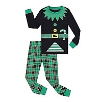 Benaive Christmas Pajamas Set Boys Girls, Holiday Pjs For Boy Cotton Pajama, 2-Piece Children Kids Sleepwear Pants Set (Snowman, Multicolor, 7)