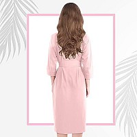 Ny Threads Luxurious Women Knit Robe Kimono Cotton Blend Bathrobe Ladies Loungewear Sleepwear (X-Large, Baby Pink)