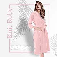 Ny Threads Luxurious Women Knit Robe Kimono Cotton Blend Bathrobe Ladies Loungewear Sleepwear (X-Large, Baby Pink)