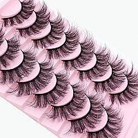 Ahrikiss False Eyelashes Fluffy Lashes Mink 8 Pairs Dramatic 20Mm D Curl Volume Fake Eyelashes Crisscross Faux Mink Lashes Eye Lashes Pack (Y51 Waltz)