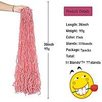 36Inch 7Packs Soft New Faux Locs Colorful Long Goddess Locs Crochet Hair Natural Pre Looped Natural Crochet Braid Curly Wave Braiding Hair (36Inch Pink 7Packs))