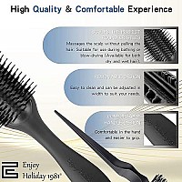 Hair Brush For Curly Hair Classic Styling Brushes With Edge Comb 9 Row 3 Row For Women Men Bristle For Natural Thick Hair Detangling, Separating, Shaping Defining Curls Travel Hairbrush 3 Packs