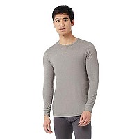 32 Degrees Mens Lightweight Baselayer Crew Top Long Sleeve Form Fitting 4-Way Stretch Thermal, Concrete Heather, Medium