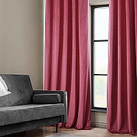 Hpd Half Price Drapes Heritage Plush Velvet Curtains For Bedroom Living Room 50 X 84, Vpyc-225631-84 (1 Panel) Dark Pink