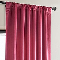 Hpd Half Price Drapes Heritage Plush Velvet Curtains For Bedroom Living Room 50 X 84, Vpyc-225631-84 (1 Panel) Dark Pink